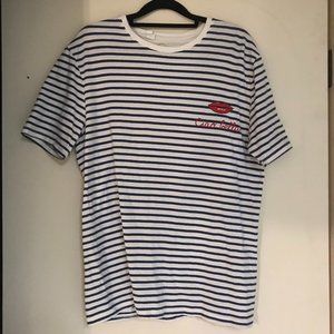 Ciao Bella Blue and White Striped Tee Shirt Size Small